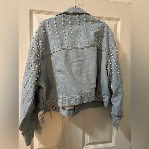 ASOS Curve Luxe Pearl Denim Jacket - Picture 6 of 11